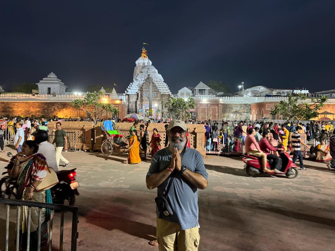 Rajiv Tomar at the Jagannath temple in Puri