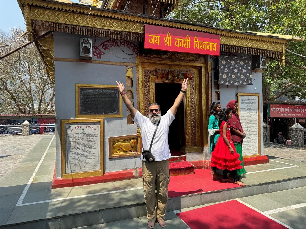 Rajiv Tomar outside a Himalayan temple