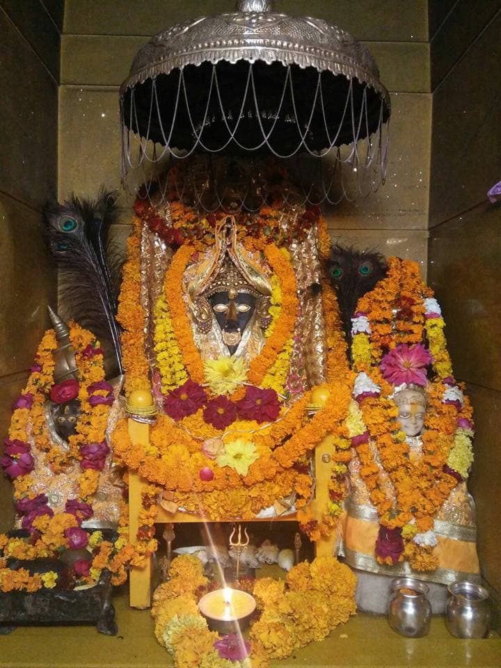 The deity at Sri Baglamukhi Devi, Kangra