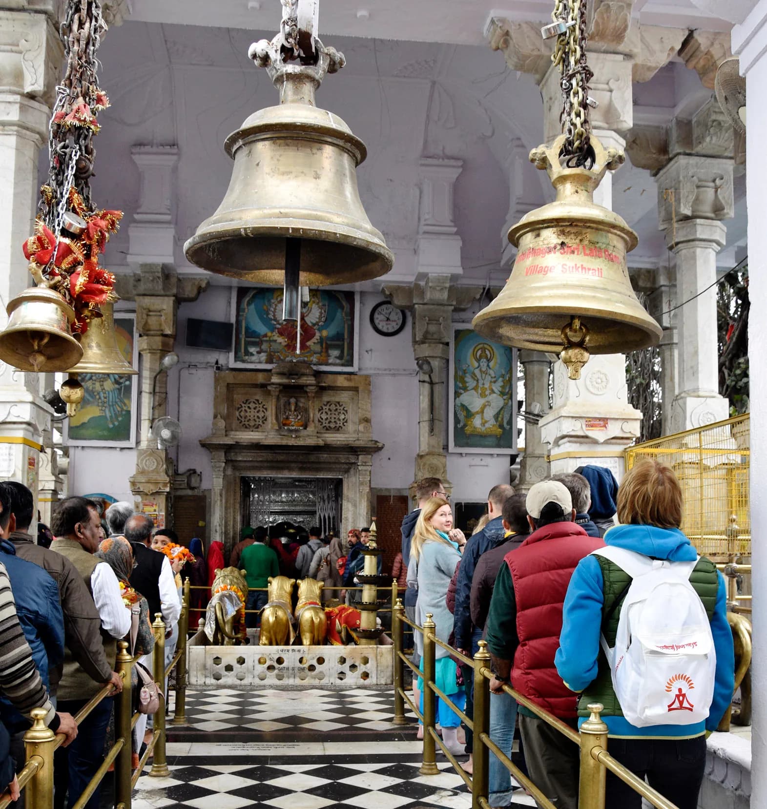 Temple bells above the entrance