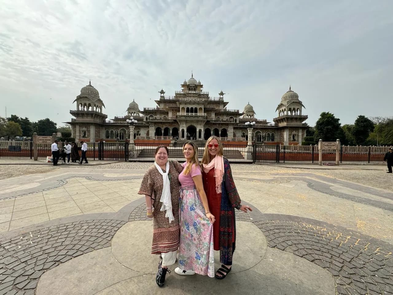Travellers in front of the Albert Hall Museum in Jaipur